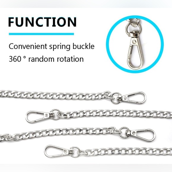 2 Pcs Chain Straps Replacement Bundle -360 rotating Buckles - Picture 3 of 5